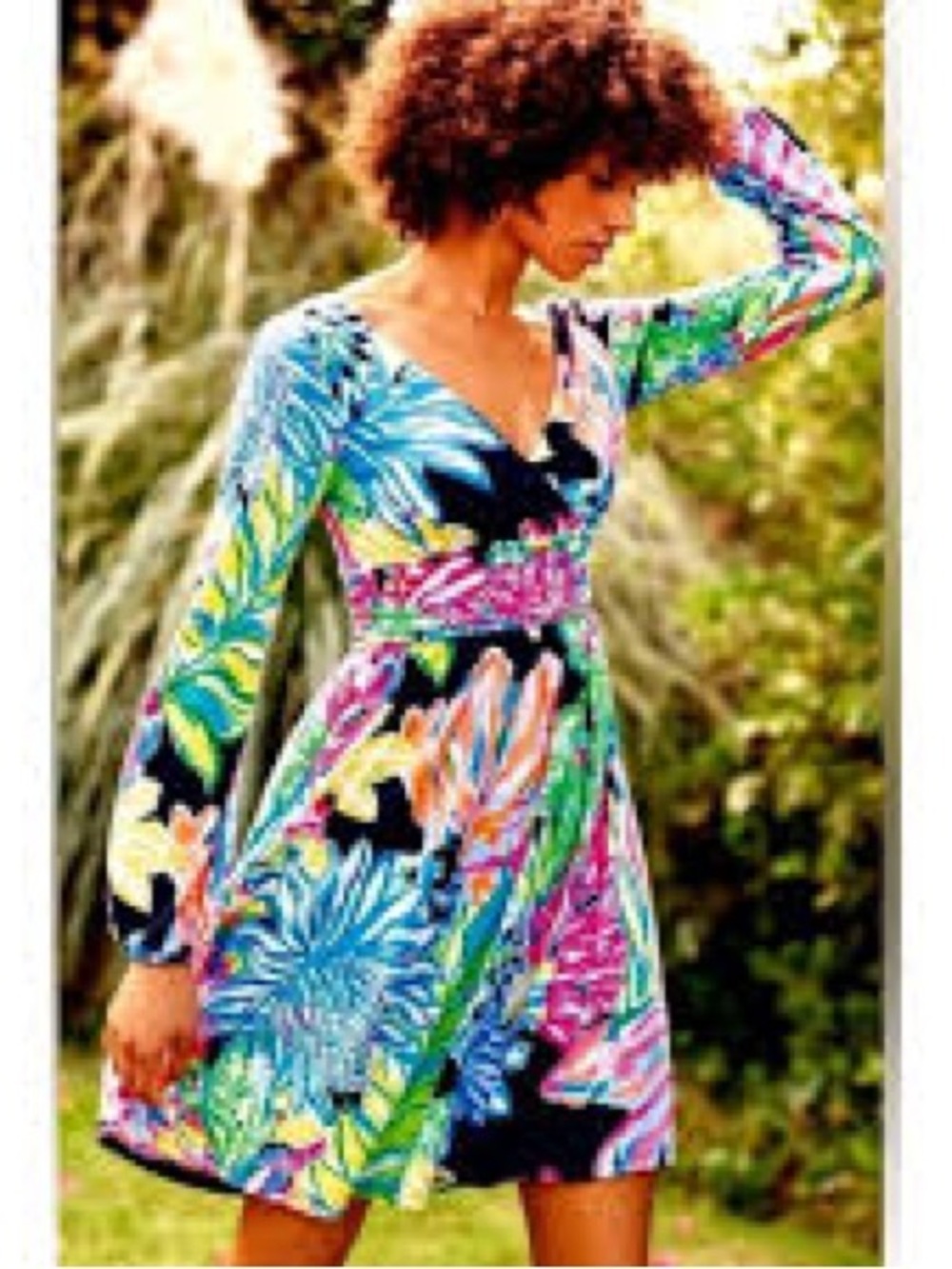 Lilly Pulitzer Vibrant Floral Long Sleeve Dress - Multi-Color